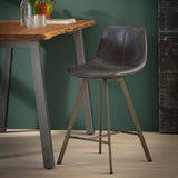 Barkruk Siena Zwart Saddle PU Kunstleer