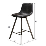 Barkruk Siena Zwart Saddle PU Kunstleer