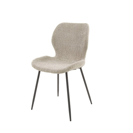 Elegante silla de comedor Argo Bouclé Arena - Sin reposabrazos 