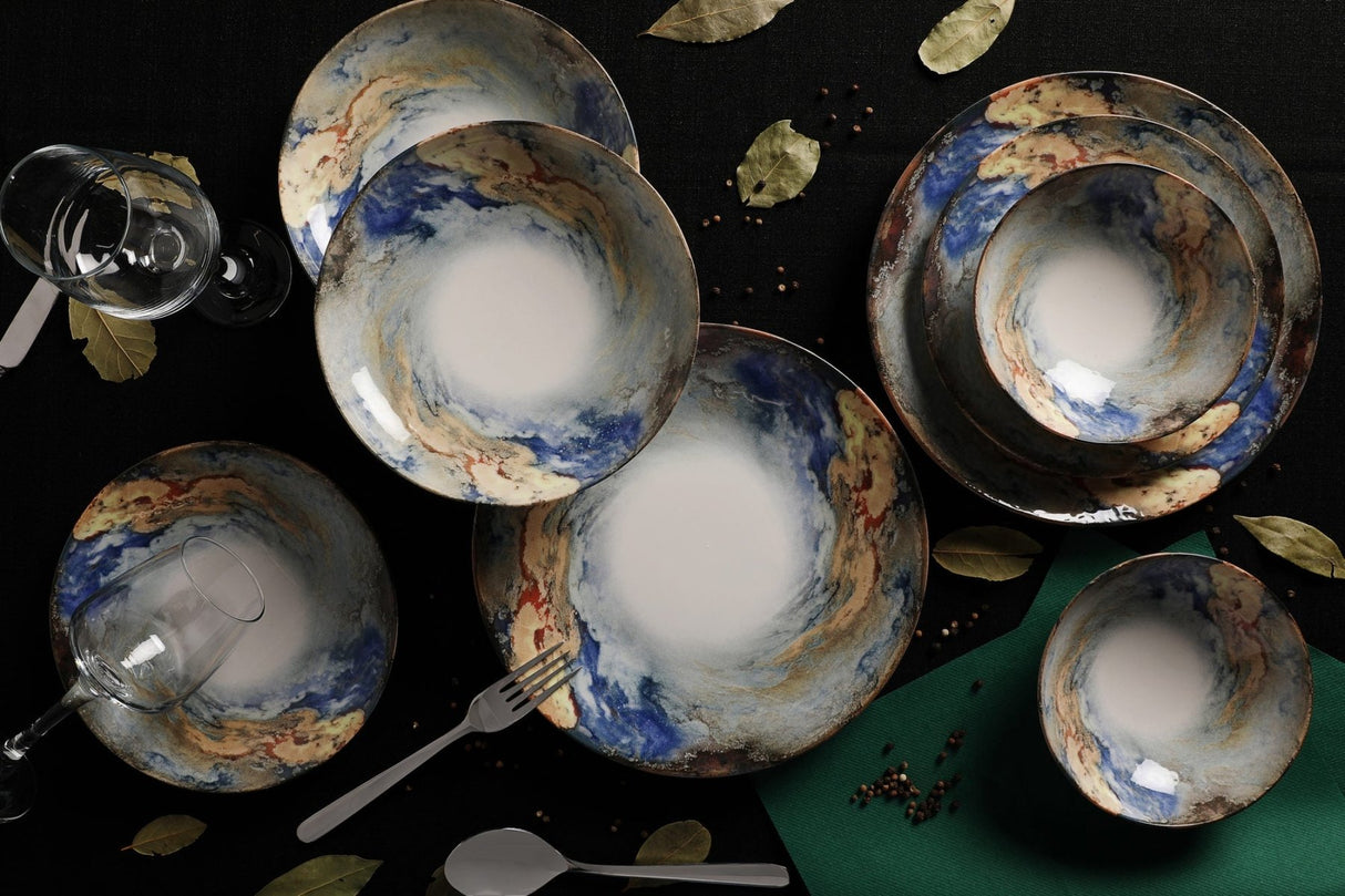 GBSATN24KY4101615 White Blue Gold 100% PORCELAIN