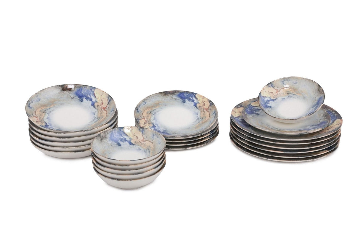 GBSATN24KY4101615 White Blue Gold 100% PORCELAIN