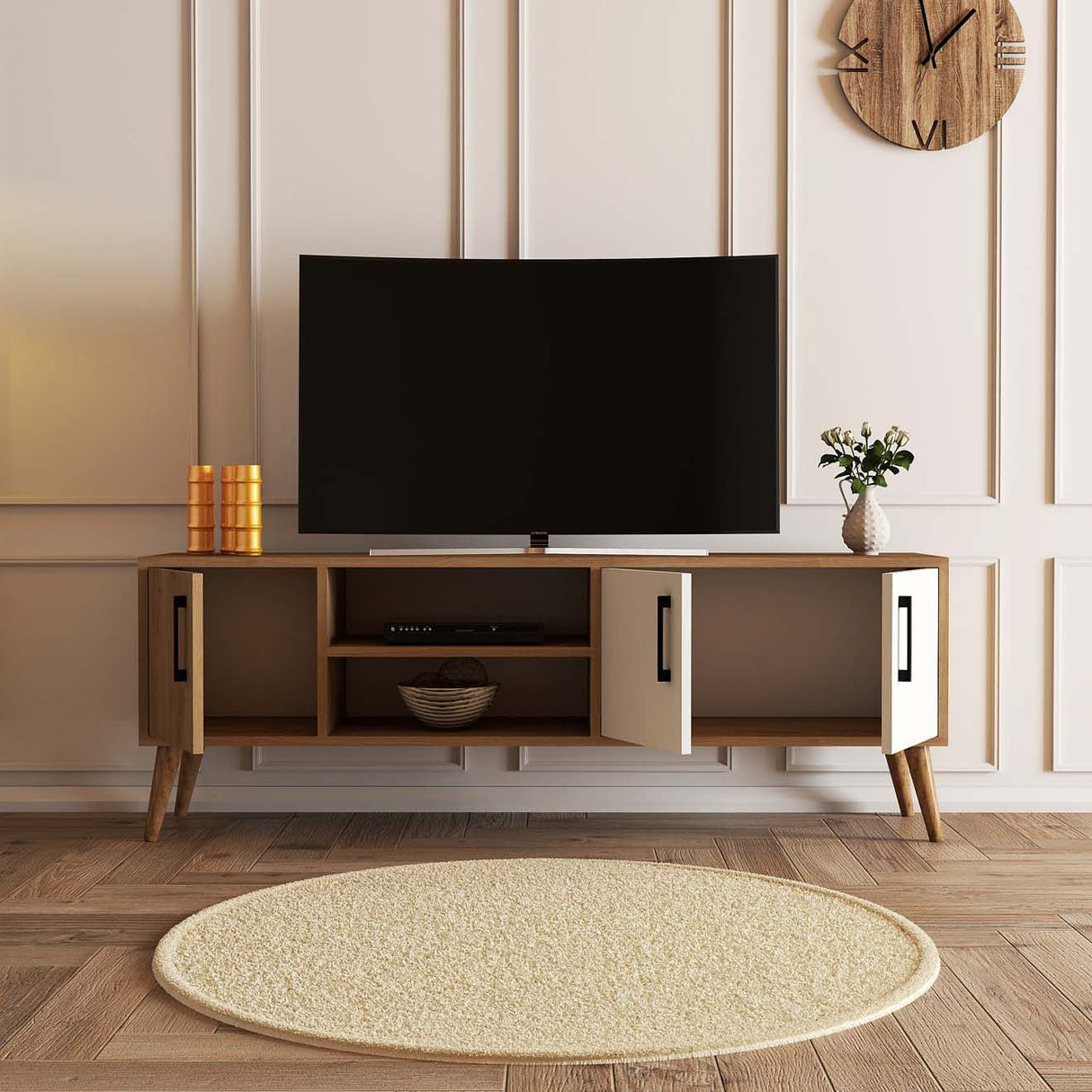 Muebles de TV Exxen Oak White Melamine 150x52x34 cm