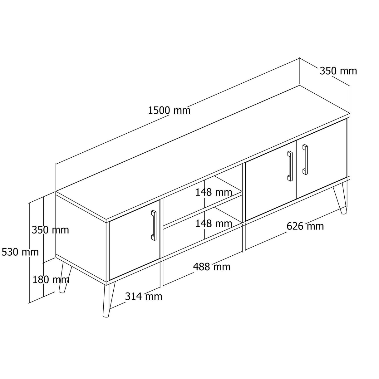 Muebles de TV Exxen Oak Melamine 150x52x34 cm
