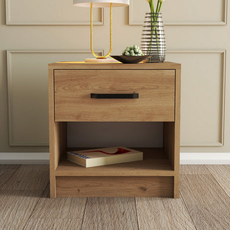 Mesa de noche Grande Oak Melamine 52x46.8x45 cm