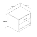 Nachtkastjes - Nachtkastje Grande Eik Melamine 52x46,8x45 cm - Dimehouse