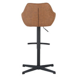 Heces de barra de veneno Cognac Ecoleer - Asiento de barra giratoria ajustable con reposabrazos