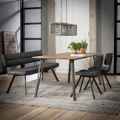 Sofá de comedor Madrid DH Interior Negro L x An x Al 186x44x22 Polipiel Foto atmosférica vista frontal en diagonal