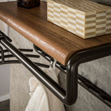 Perchero Arlo barra y tablero para sombreros 8 ganchos Drift marrón 