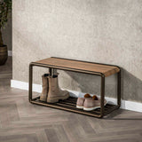 Banco de zapatos Senna Drift marrón 80x35 cm 