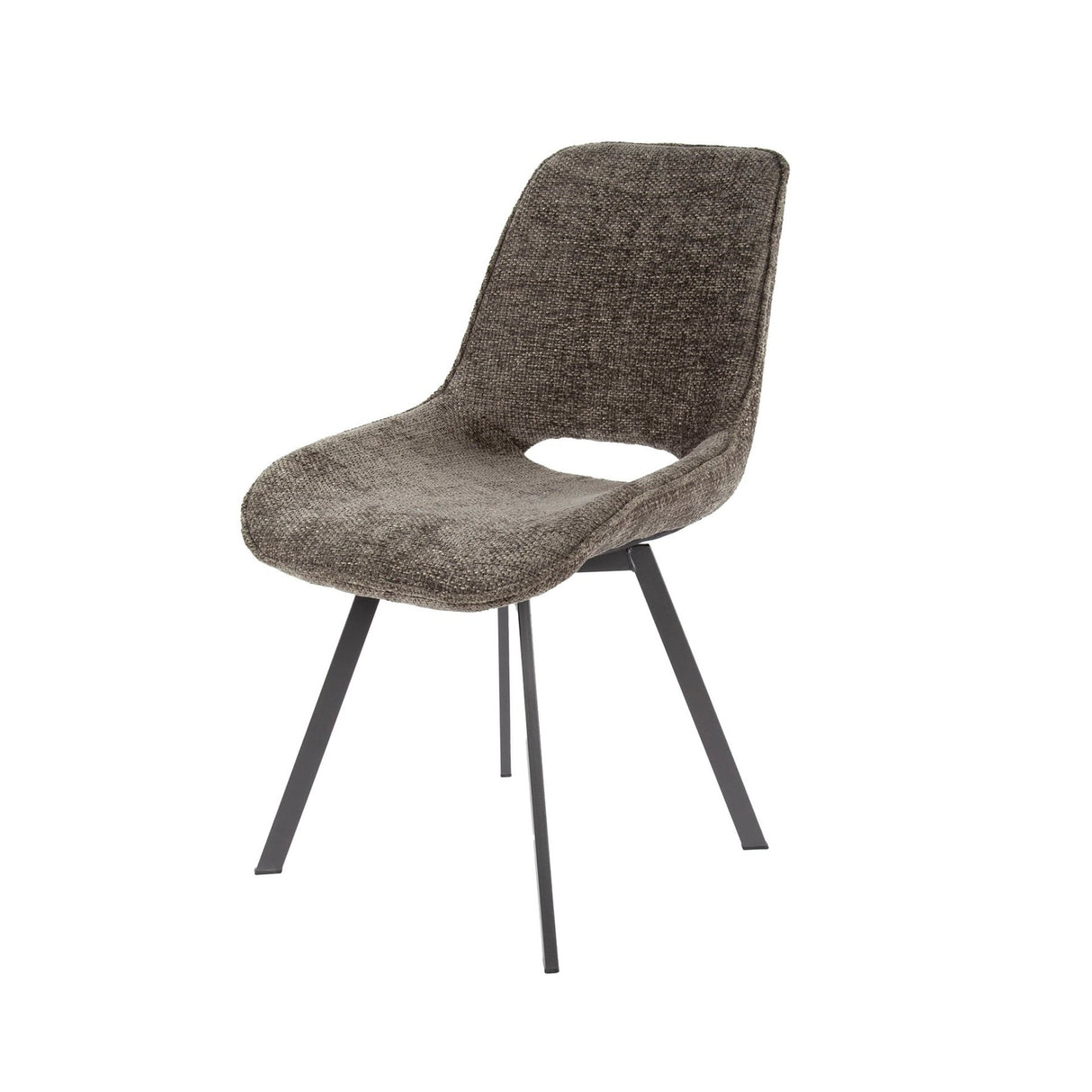 Conjunto de 4 sillas de comedor giratorias Silos chenilla topo 
