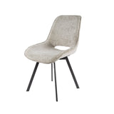 Juego de 4 sillas de comedor giratorias Silos chenille beige 
