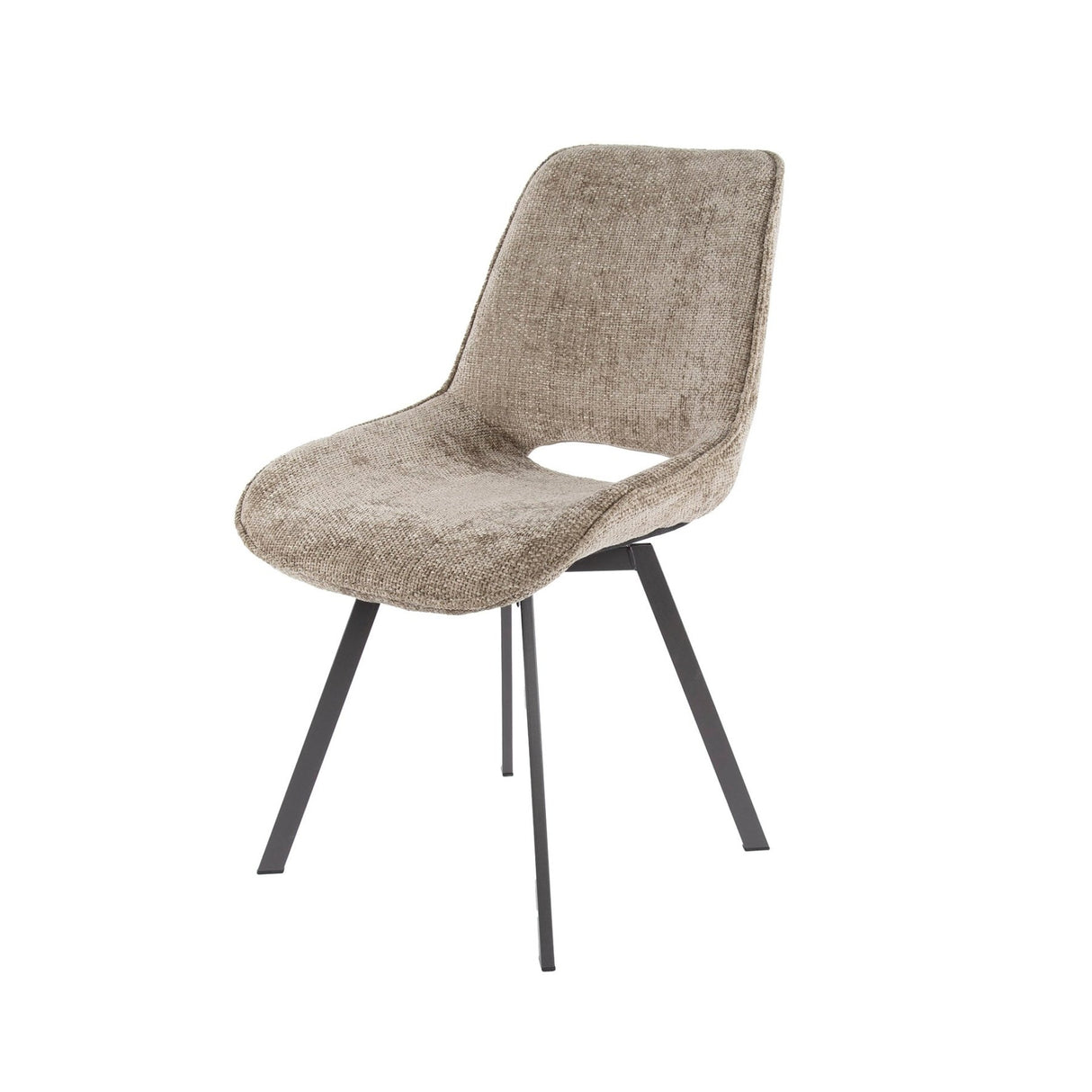 Conjunto de 4 sillas de comedor giratorias Silos chenille marrón 