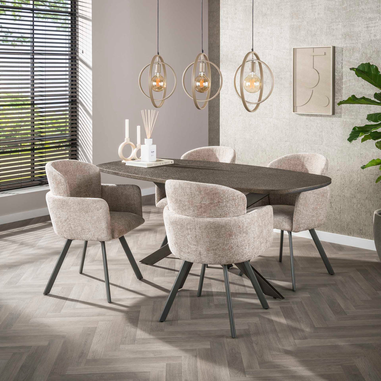 Juego de 2 sillas de comedor Luma Hoven color arena 