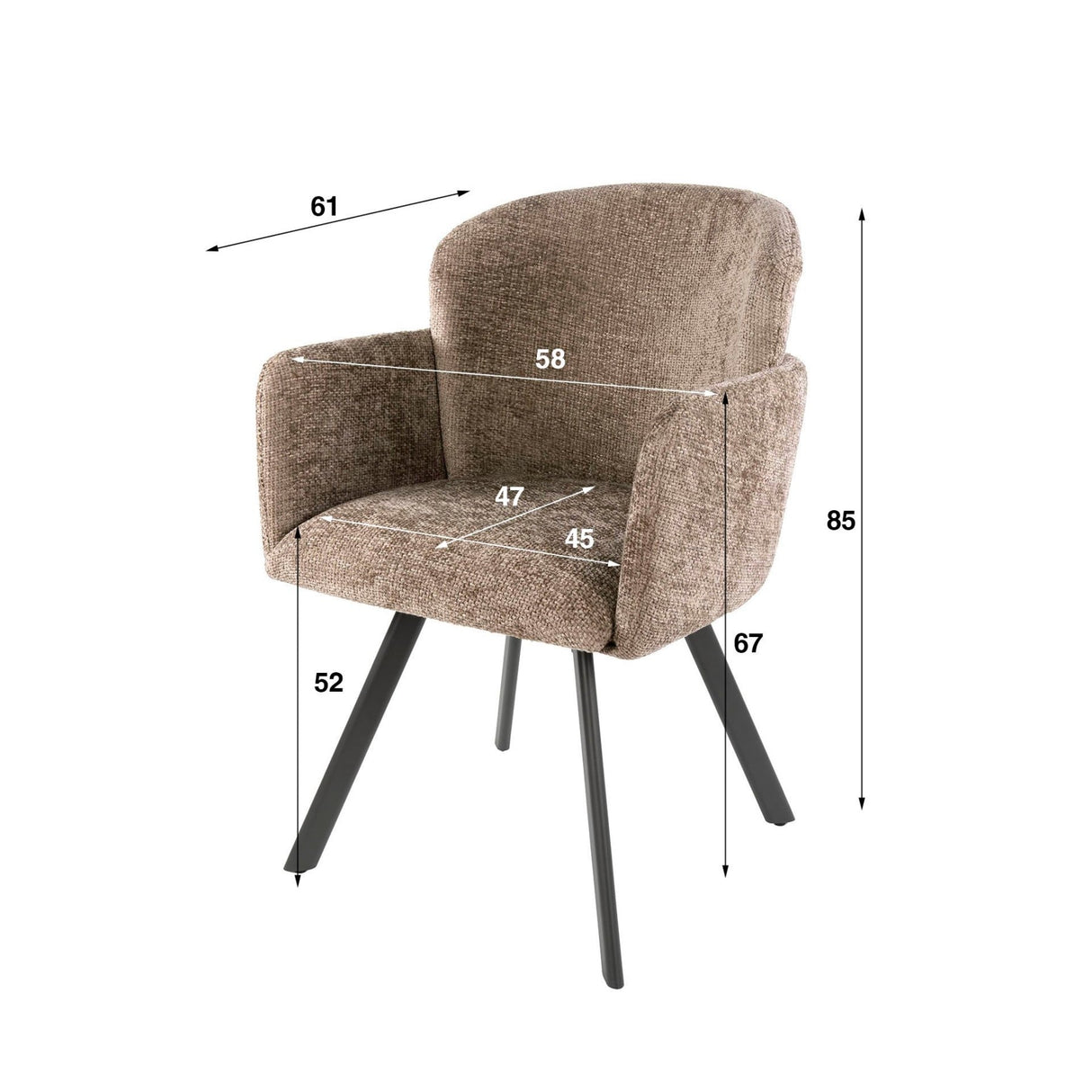 Juego de 2 sillas de comedor Linea Hoven Rich Champagne 