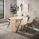 Juego de 4 sillas de comedor Avero giratorias Jaroq arena 