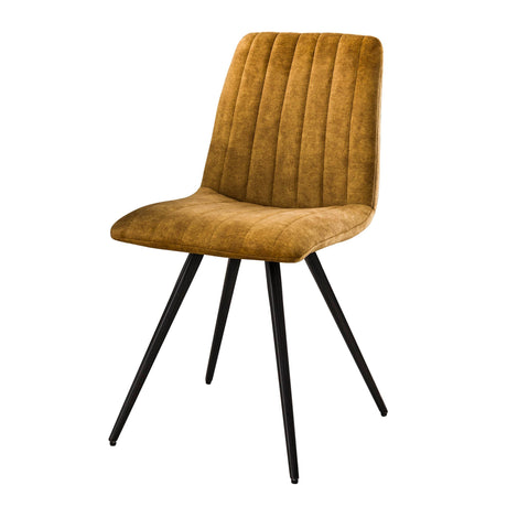 Silla de comedor Sadie Velvet Dorada - Sin reposabrazos 
