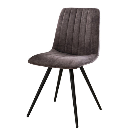 Silla de comedor Sadie Velvet Gris - Sin reposabrazos 