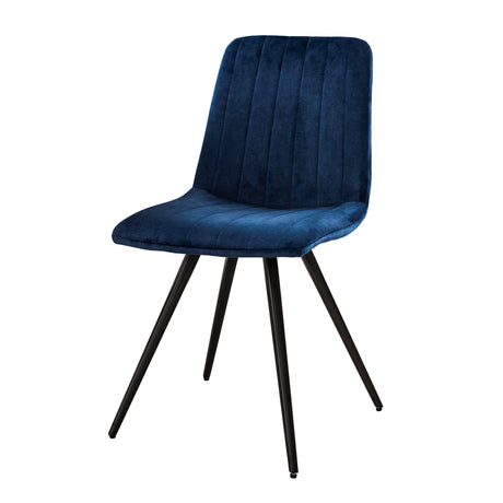 Set van 4 eetkamerstoelen Oslo Velours blauw