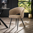 Sillas de comedor - Silla de comedor moderna Tela Arena Cargo Bouclé - Dimehouse