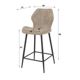 Set van 2 barkrukken Mira Bouclé Zand