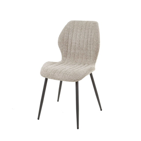 Silla de comedor Luna Bouclé Arena - Sin reposabrazos 
