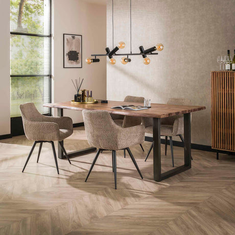 Conjunto de 2 sillas de comedor Bouclé arena giratorias Syro 