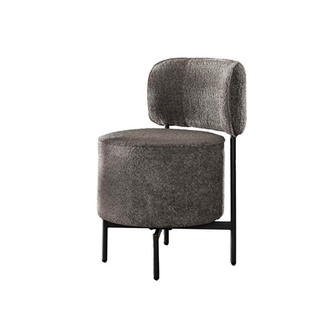 Silla de comedor Dante Bouclé gris giratoria - Sin reposabrazos 
