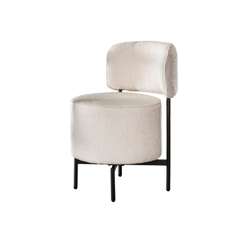 Silla de comedor Dante Bouclé Blanca Giratoria - Sin descansabrazos 