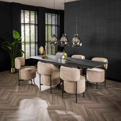 Silla de comedor Dante Bouclé Arena Giratoria - Sin reposabrazos 