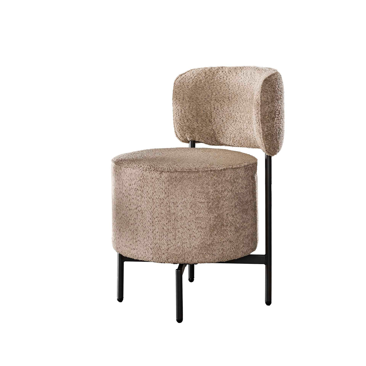 Set van 2 eetkamerstoelen Dante Bouclé zand draaibaar