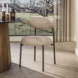 Silla de comedor - Juego de 2 sillas de comedor redondas bouclé arena - marrón Aero - Dimehouse