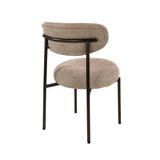 Conjunto de 2 sillas de comedor redondas bouclé marrón arena Aero