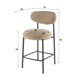 Silla de bar Round Duo Cargo tela arena - set de 2 