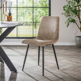 Set van 4 eetkamerstoelen Lento Rib Rock zand