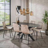 Set van 4 eetkamerstoelen Lento Rib Rock zand