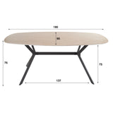Eettafel Vesta Deens Ovaal Keramiek Travertinlook 180 cm