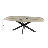 Mesa ovalada Aureo de 180 cm de cerámica de travertino 