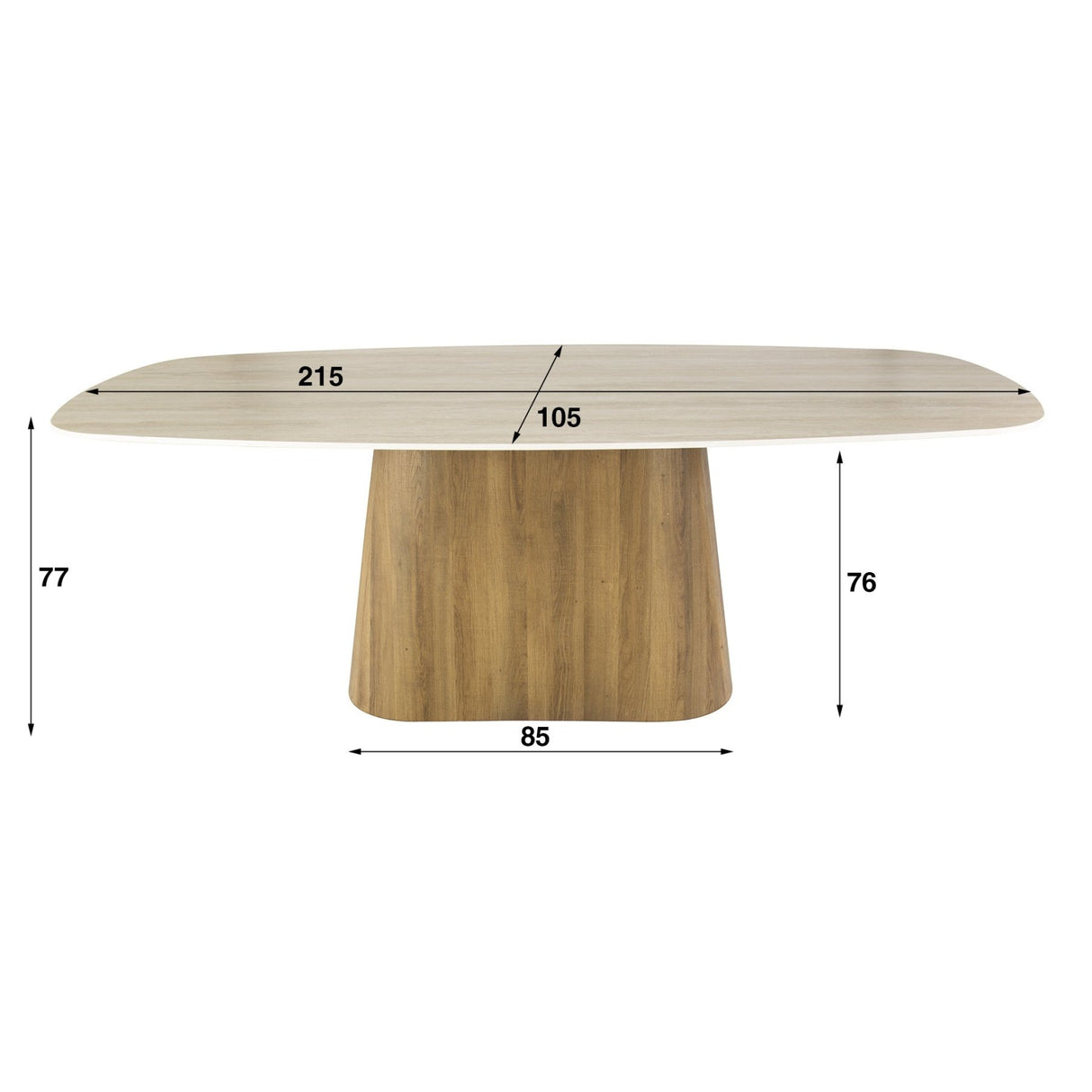 Mesa de comedor Cento 215 cm 3D cerámica travertino rectangular 