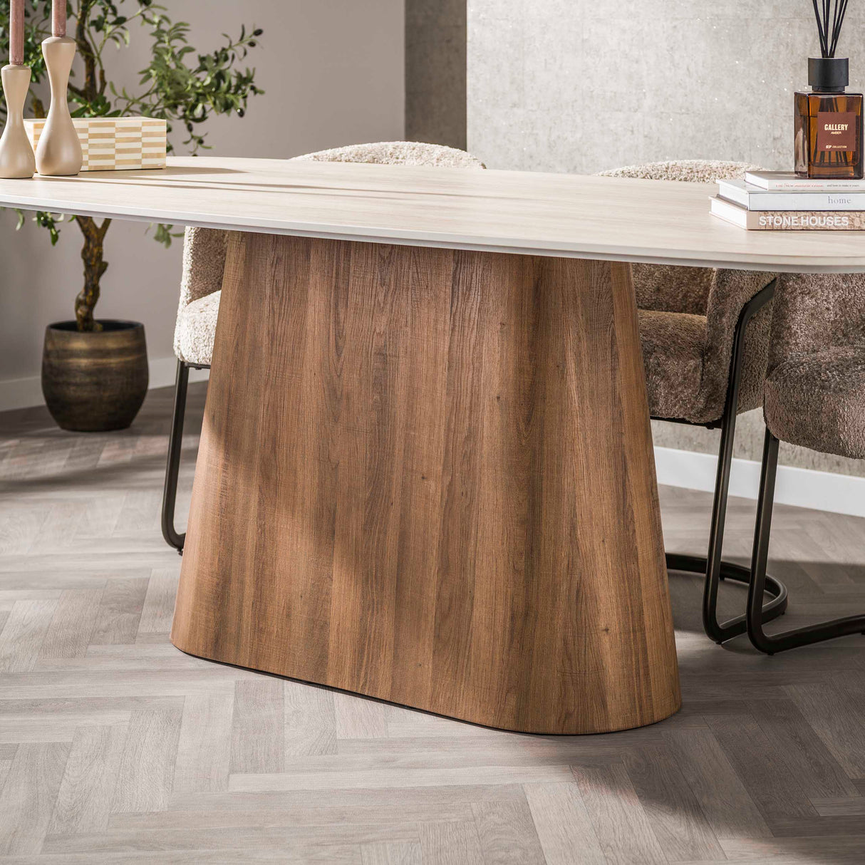 Mesa de comedor Cento 215 cm 3D cerámica travertino rectangular 