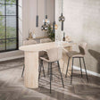 Mesas de bar - Mesa de bar moderna Archon Cerámica Travertino 178x70 cm - Dimehouse