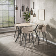 Mesas de bar - Mesa de bar Archon Modern Danish Oval Cerámica Travertino 140 cm - Dimehouse
