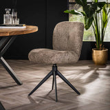 Set van 2 eetkamerstoelen Lirio Bouclé taupe draaibaar