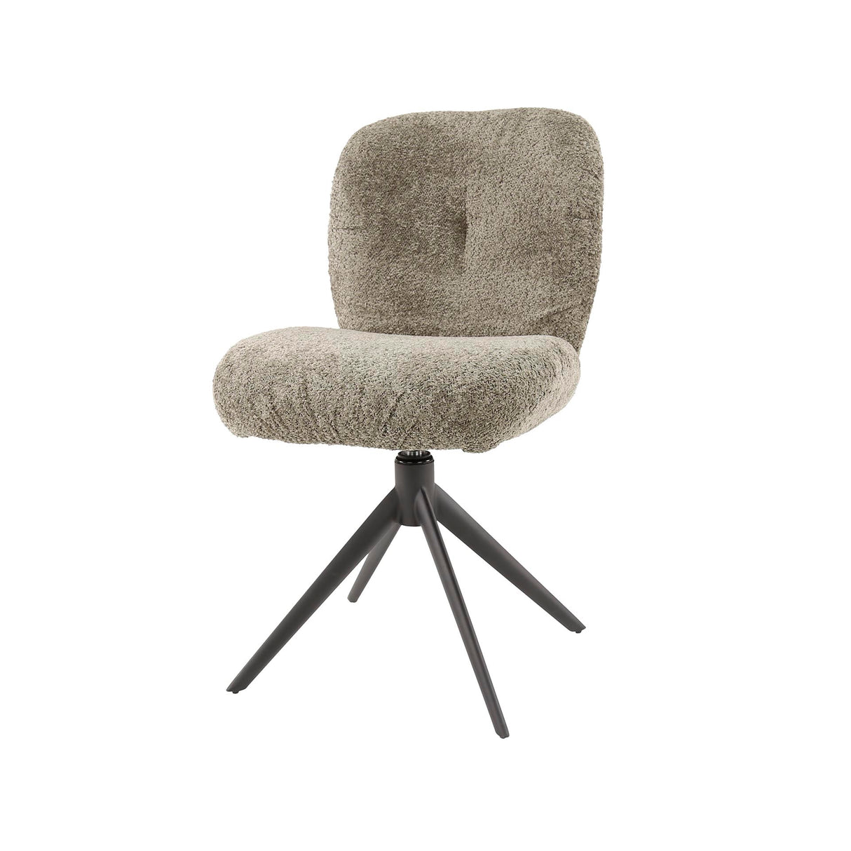 Set van 2 eetkamerstoelen Lirio Bouclé taupe draaibaar