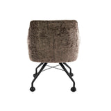 Conjunto de 2 sillas de comedor Richmond taupe de tela con ruedas 