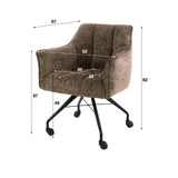 Conjunto de 2 sillas de comedor Richmond taupe de tela con ruedas 