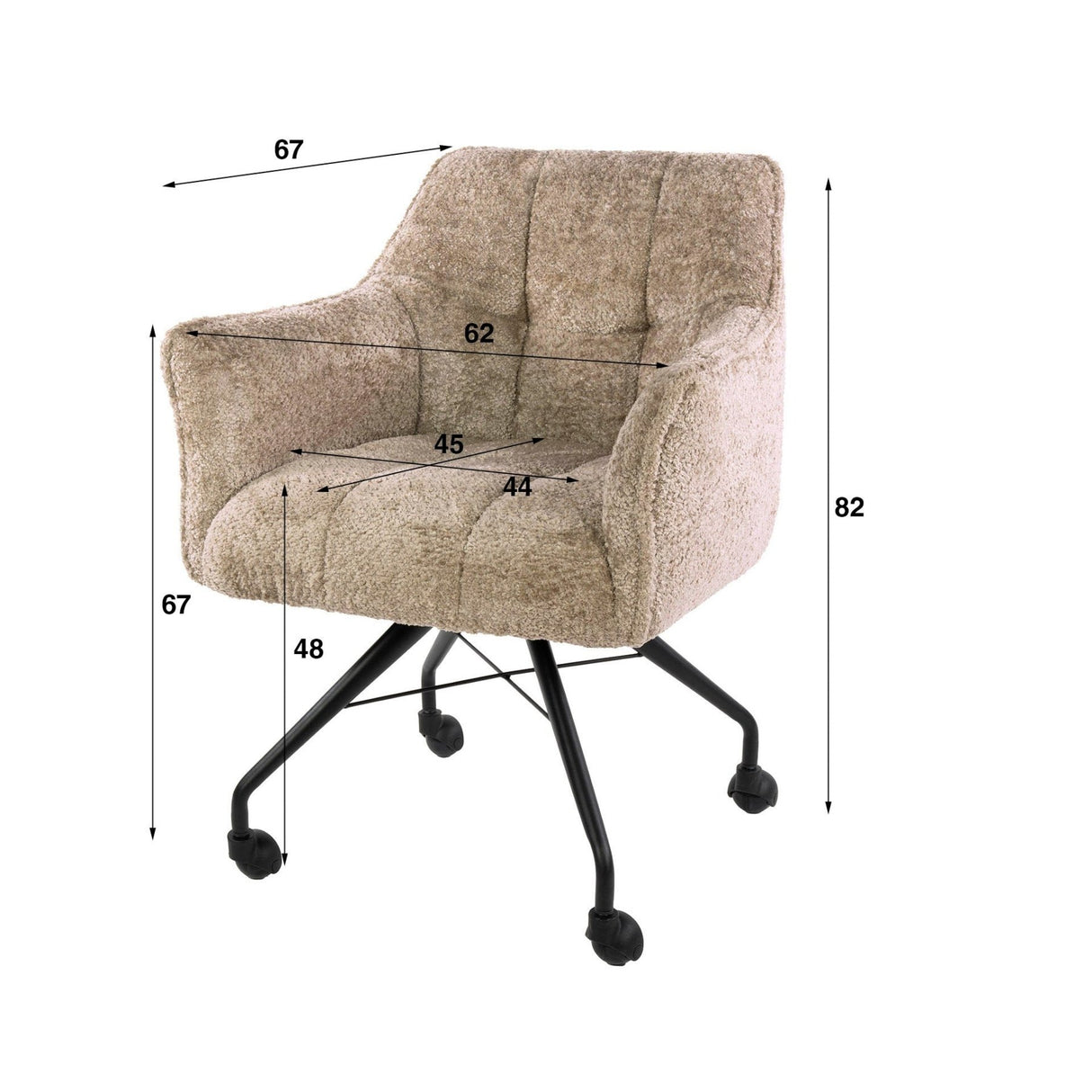 Conjunto de 2 sillas de comedor Tova Alura arena 