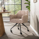 Juego de 2 sillas de comedor Hoven color arena elegante 