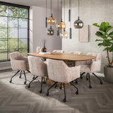 Juego de 2 sillas de comedor Hoven color arena elegante 