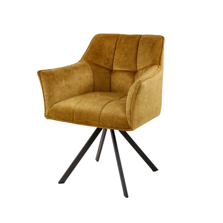 Set van 2 Eetkamerstoelen Lino Velvet Goud Draaibaar
