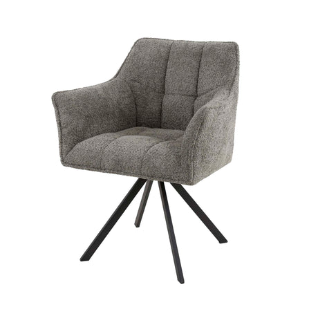 Silla de comedor Lino Bouclé Taupe Giratoria 